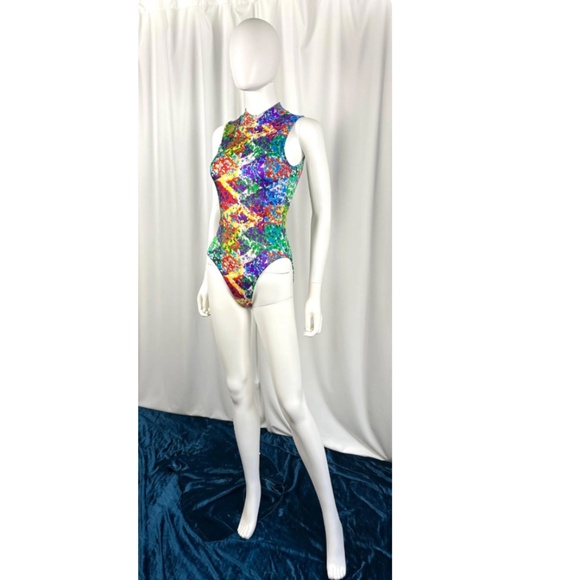 Vintage 2000’s ‘Cheerleader & Danz Team’ Multicoloured Mockneck Bodysuit - XS - Picture 8 of 10